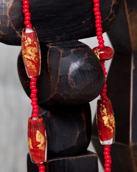Red Goldleaf Beads